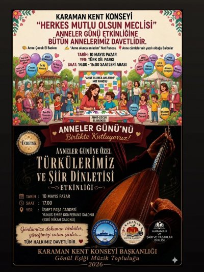 Karaman Kent Konseyinden Anneler Günü'ne Özel Etkinlikler
