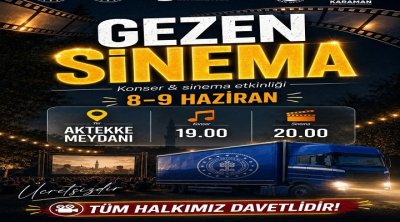 Karaman'da Gezen Sinema Tırı Heyecanı Başlıyor