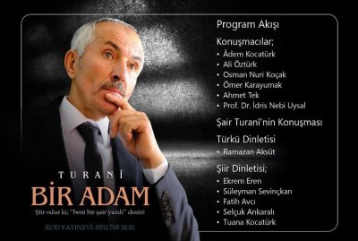 Şair Turani'nin 'Bir Adam' Kitabı Karaman'da Şiir Dinletisiyle Tanıtılacak