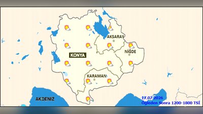 MGM Karaman için 17 Temmuz ve 5 günlük hava durumu tahminini duyurdu