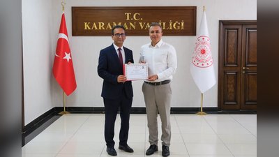 Karaman İl Milli Eğitim Müdürü Çalışkan'dan Vali Çiçek'e Veda Ziyareti