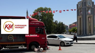 Karaman'da Trafik Kazası: Bisikletli Tırın Altında Kaldı,Hafif Yaralı
